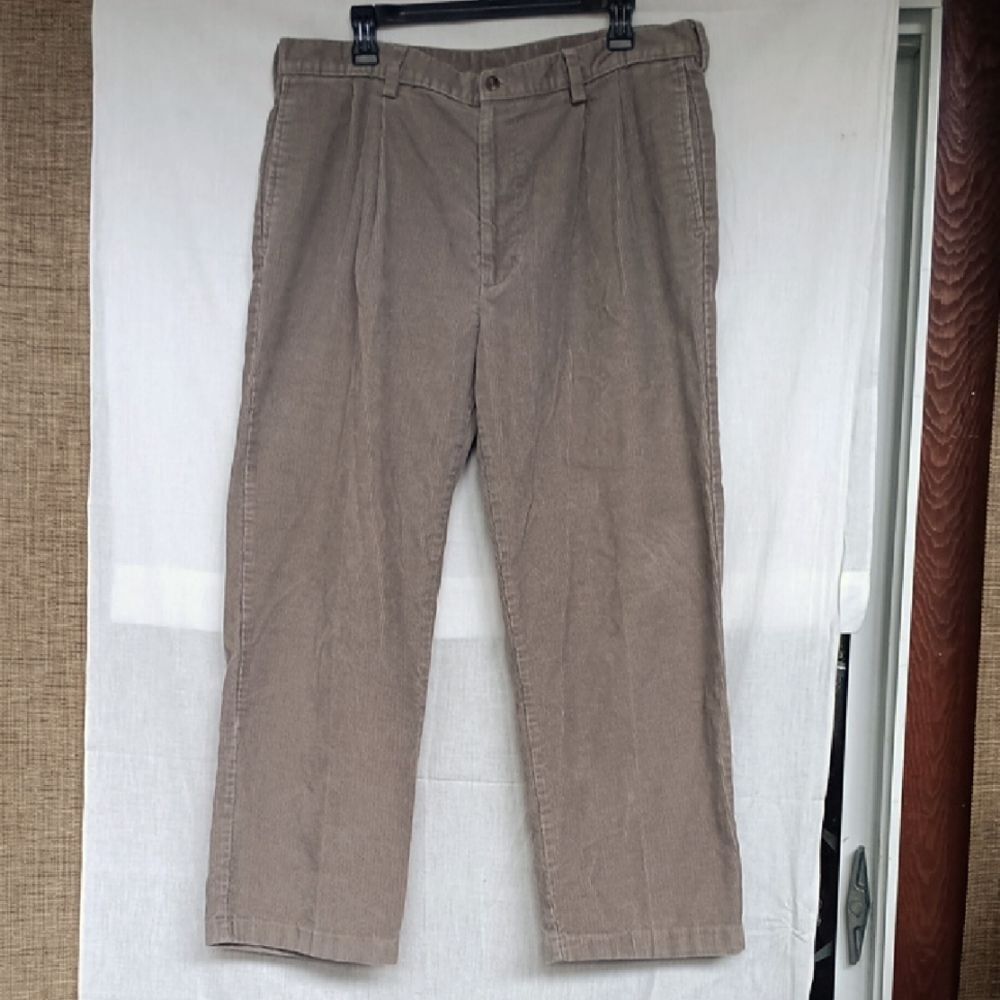 Haggar Tan Corduroy Pants Classic Straight-Leg
